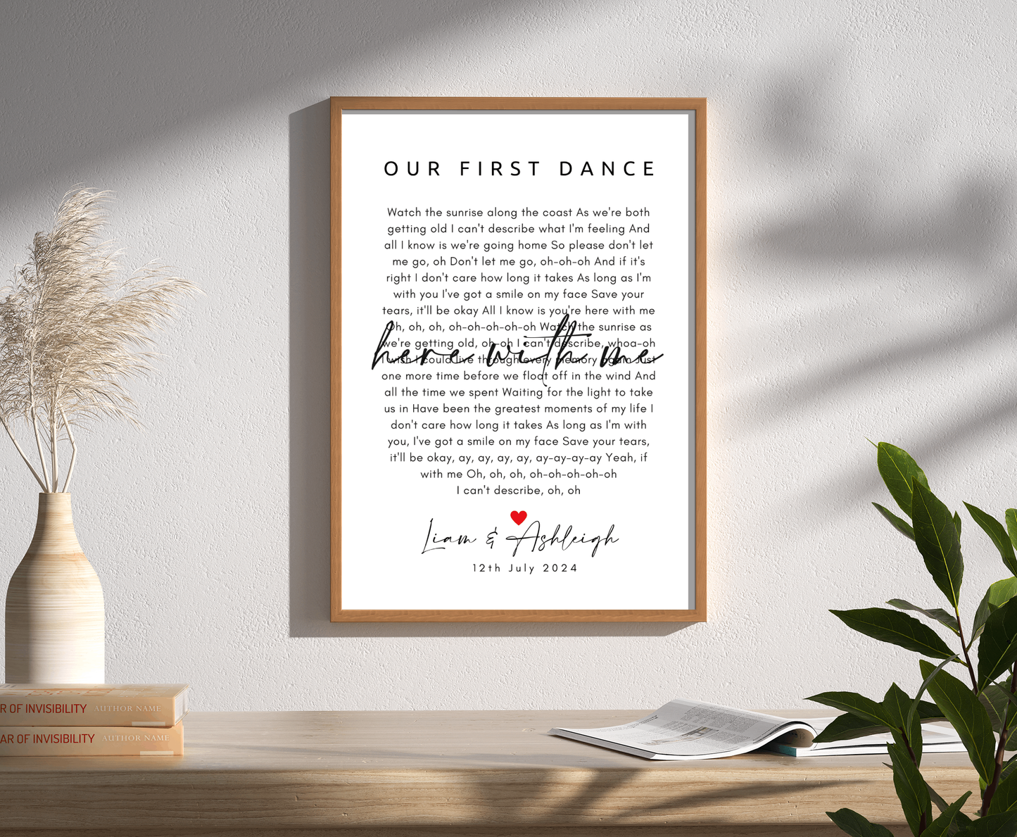 Personalised Wedding Song Lyrics Gift