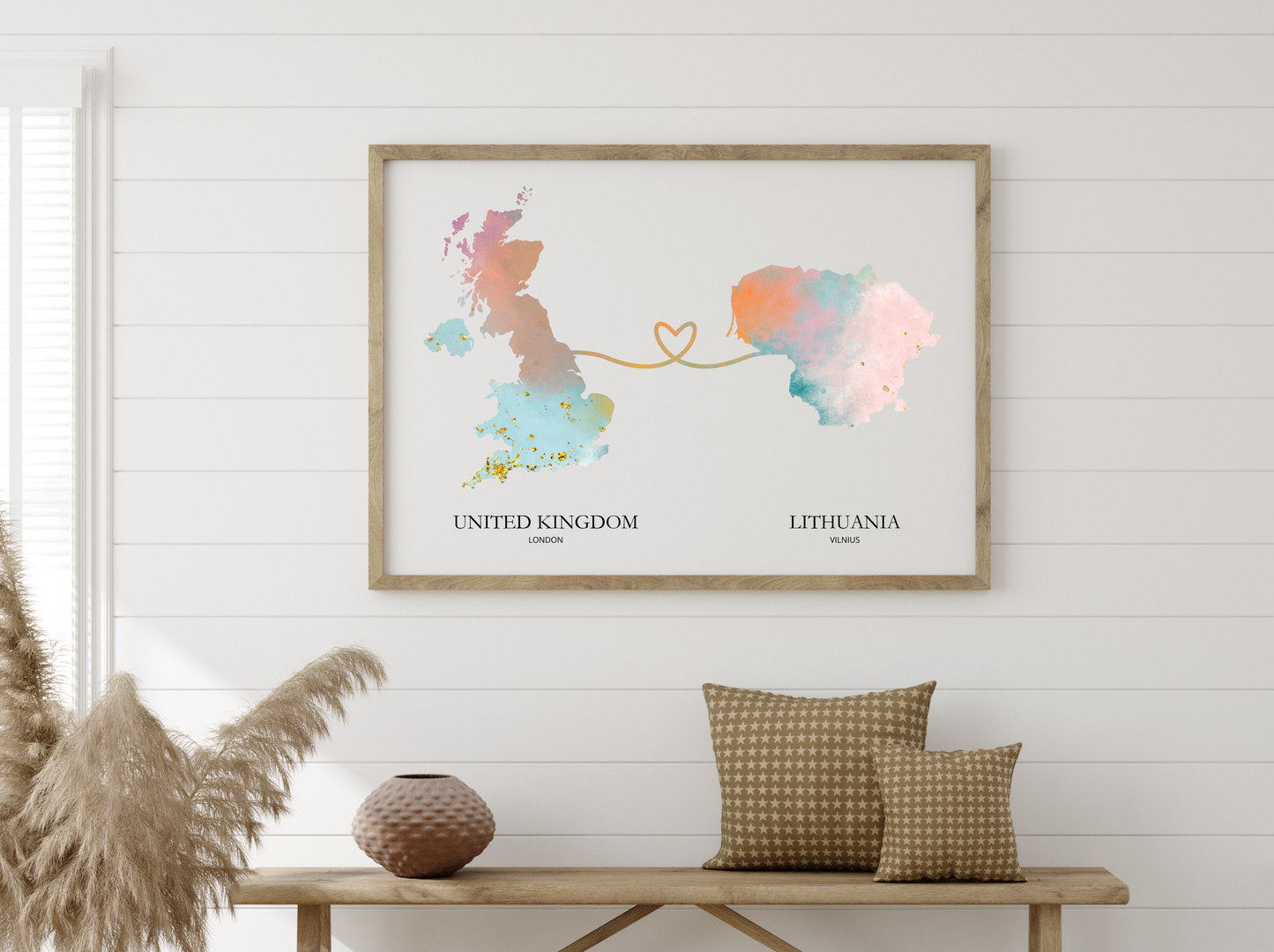 Personalised Two Location Map Print