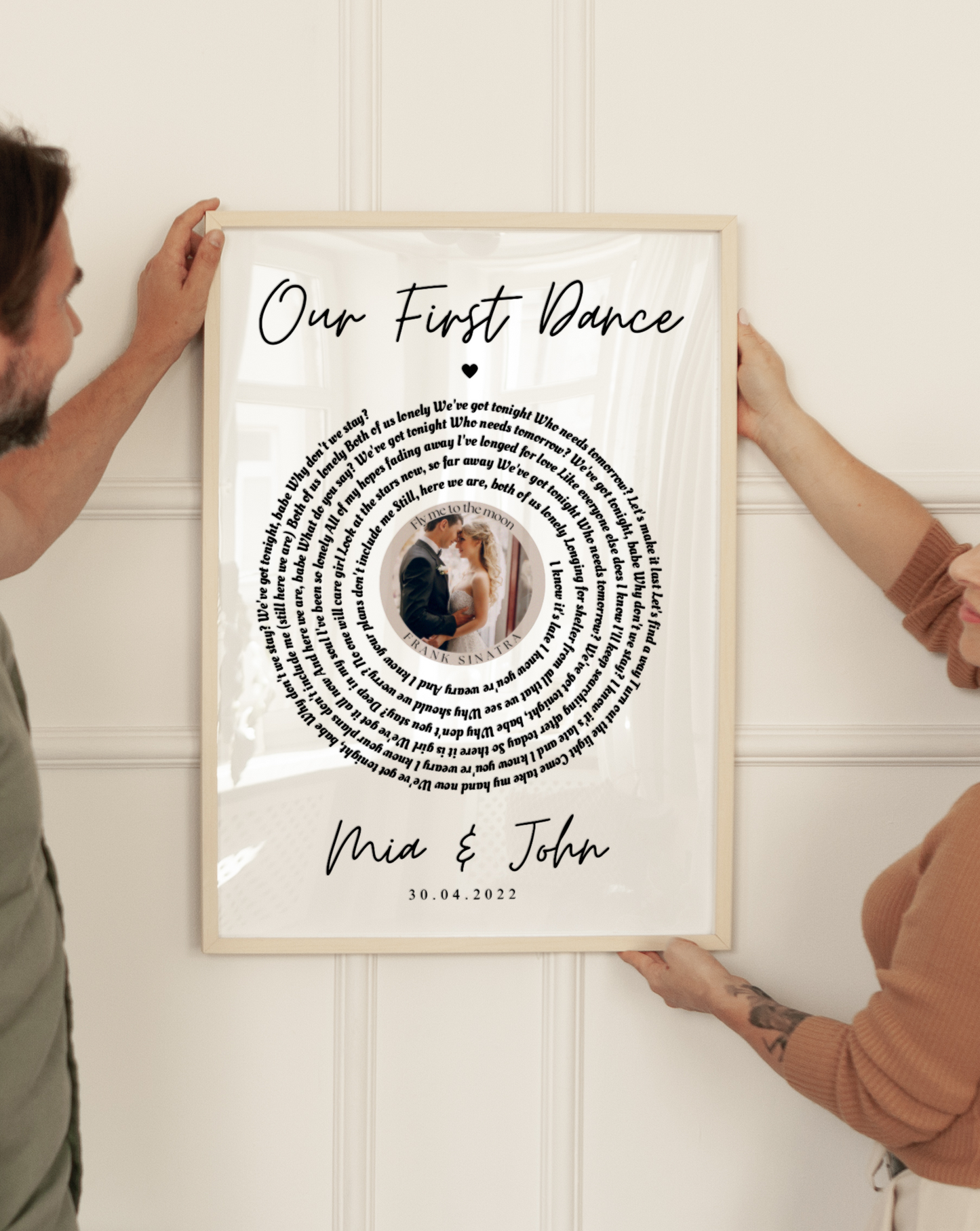 Personalised First Dance Wedding Song Lyrics Print