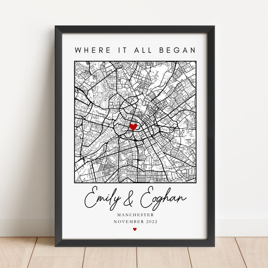 Personalised Anniversary Map Print