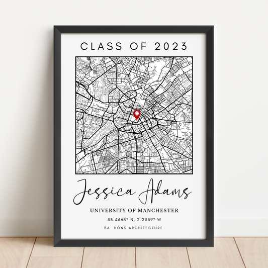 Personalised Graduation Map Print