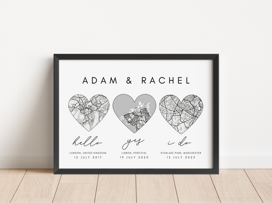 Custom Met Engaged Married Print