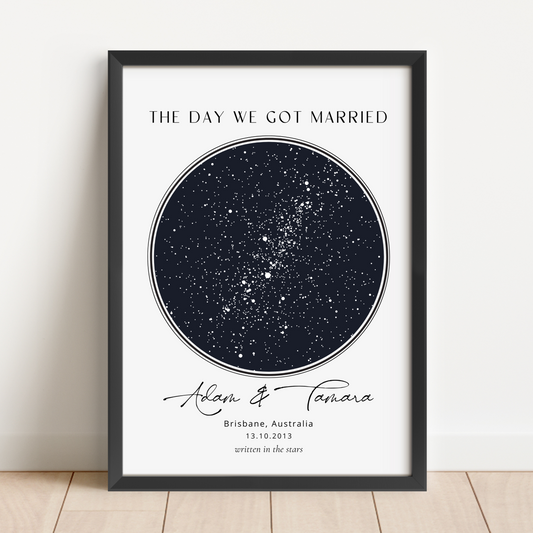 Custom Star Map Married Print